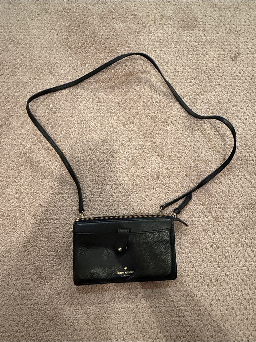 kate spade Black Leather Crossbody Wallet Purse